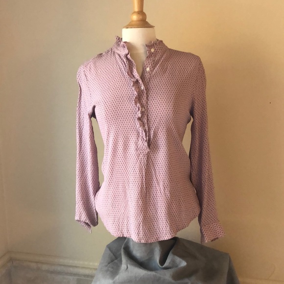 button up ruffle blouse